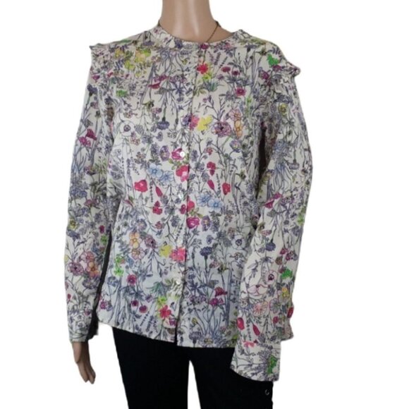 Mimi & Daphne Floral Button Down Blouse - Picture 1 of 5